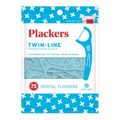 PlackersÂ® 75-Count Twin-LineÂ® Whitening Dental Flosser
