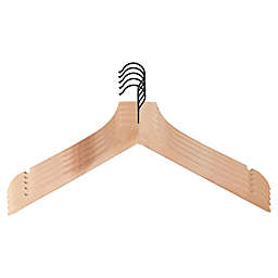 Squared Away™ Wood Hangers in Blonde with Black Hook (Set of 5)