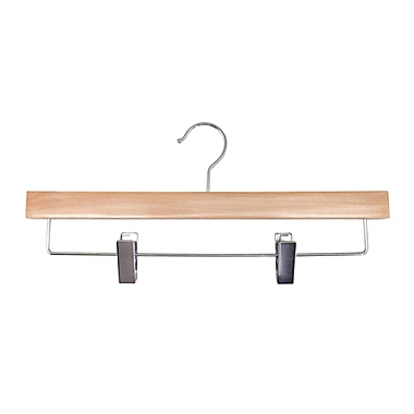 Squared Away&trade; Wood Skirt Clip Hangers in Blonde with Chrome Hardware (Set of 4). View a larger version of this product image.