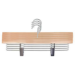 Squared Away™ Wood Skirt Clip Hangers in Blonde with Chrome Hardware (Set of 4)