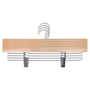 Squared Away&trade; Wood Skirt Clip Hangers in Blonde with Chrome Hardware (Set of 4). View a larger version of this product image.