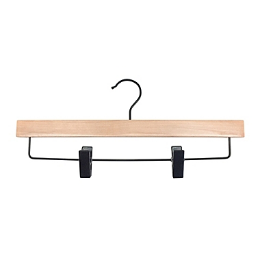 Squared Away&trade; Wood Skirt Clip Hangers with Chrome Hardware (Set of 4). View a larger version of this product image.