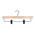 Alternate image 2 for Squared Away&trade; Wood Skirt Clip Hangers with Black Hardware (Set of 4)