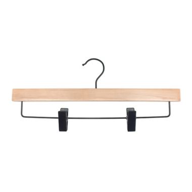 Squared Away&trade; Wood Skirt Clip Hangers with Black Hardware (Set of 4). View a larger version of this product image.