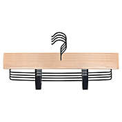 Squared Away&trade; Wood Skirt Clip Hangers with Black Hardware (Set of 4)