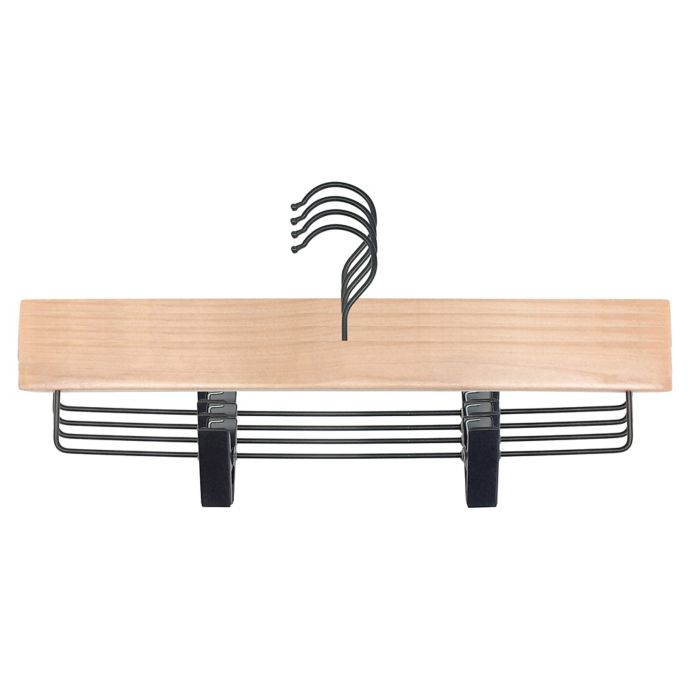Squared Away™ Wood Skirt Clip Hangers with Chrome Hardware (Set of 4