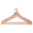 Alternate image 0 for Squared Away&trade; Wood Suit Hangers in Blonde with Pant Hanging Bar and Chrome Hook (Set of 4)
