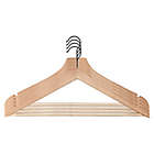 Alternate image 0 for Squared Away&trade; Wood Suit Hangers in Blonde with Pant Hanging Bar and Black Hook (Set of 4)