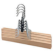 Squared Away&trade; Wood Pant/Skirt Clamp Hangers in Blonde with Black Hardware (Set of 4)
