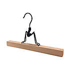 Alternate image 2 for Squared Away&trade; Wood Pant/Skirt Clamp Hangers in Blonde with Black Hardware (Set of 4)