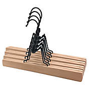Squared Away&trade; Wood Pant/Skirt Clamp Hangers in Blonde with Black Hardware (Set of 4)