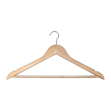 Simply Essential&trade; Wood Suit Hangers with Chrome Hooks (Set of 10). View a larger version of this product image.