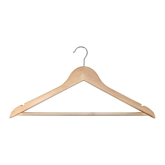Alternate image 1 for Simply Essential™ Wood Suit Hangers with Chrome Hooks (Set of 10)