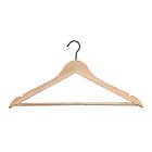 Alternate image 0 for Simply Essential&trade; Wood Suit Hangers with Black Hooks (Set of 10)