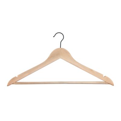 Simply Essential&trade; Wood Suit Hangers with Black Hooks (Set of 10)