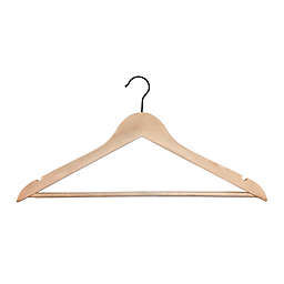 Simply Essential™ Wood Suit Hangers with Black Hooks (Set of 10)
