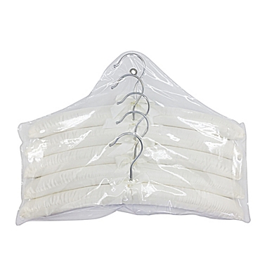 Squared Away&trade; Satin Padded Hangers in Natural (Set of 5). View a larger version of this product image.