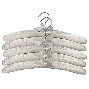Squared Away&trade; Satin Padded Hangers in Natural (Set of 5). View a larger version of this product image.