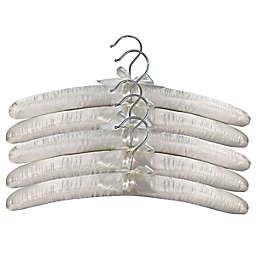 Squared Away™ Satin Padded Hangers in Natural (Set of 5)