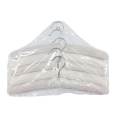 Squared Away&trade; Fabric Padded Hangers in Ivory/Bronze (Set of 5). View a larger version of this product image.