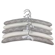 Squared Away&trade; Fabric Padded Hangers in Ivory/Bronze (Set of 5)