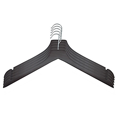 Squared Away&trade; Wood Hangers in Mahogany (Set of 5). View a larger version of this product image.