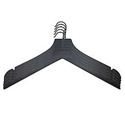 Squared Away™ Wood Hangers in Black with Black Hook (Set of 5)