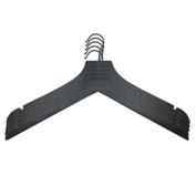 Squared Away&trade; Wood Hangers in Black with Black Hook (Set of 5)