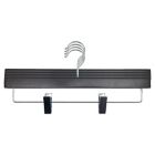 Alternate image 0 for Squared Away&trade; Wood Skirt Clip Hangers in Brown with Chrome Hardware (Set of 4)