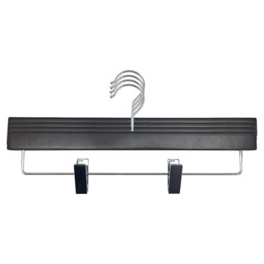 Squared Away&trade; Wood Skirt Clip Hangers in Brown with Chrome Hardware (Set of 4). View a larger version of this product image.