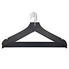 Alternate image 0 for Squared Away&trade; Wood Suit Hangers in Brown with Pant Hanging Bar and Chrome Hook (Set of 4)