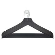 Squared Away&trade; Wood Suit Hangers in Brown with Pant Hanging Bar and Chrome Hook (Set of 4)