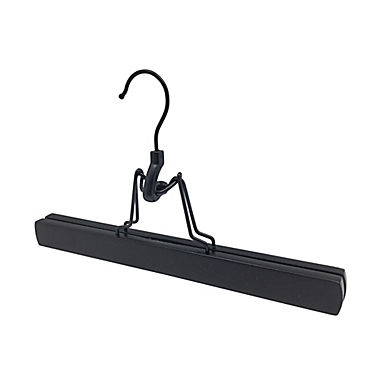 Squared Away&trade; Wooden Trouser Clamp Hangers in Brown/Black (Set of 4). View a larger version of this product image.