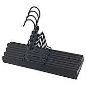 Squared Away&trade; Wooden Trouser Clamp Hangers in Brown/Black (Set of 4)