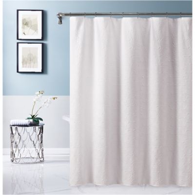 72 Inch Sunrise Pucd Shower Curtain, Matelasse Shower Curtain White