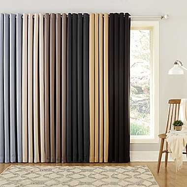 Sun Zero&reg; Oslo Extreme Total Blackout 54-Inch Grommet Curtain Panel in Taupe (Single). View a larger version of this product image.