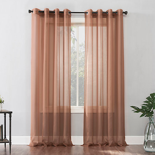 Alternate image 1 for No. 918 Emily Sheer Voile 95-Inch Grommet Window Curtain Panel in Cedar Orange (Single)