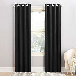 Sun Zero® Bella Room Darkening 54-Inch Grommet Window Curtain Panel in Black (Single)