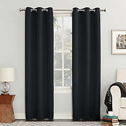Sun Zero® Mariah Energy Saving Room Darkening 54-Inch Curtain Panel in Black (Single)