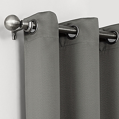 Sun Zero&reg; Oslo Extreme Total Blackout 108-Inch Grommet Curtain Panel in Gray (Single). View a larger version of this product image.