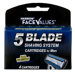Harmon&reg; Face Values&reg; 4-Count 5-Blade Shaving System Cartridges plus Trimmer for Men