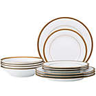 Alternate image 0 for Noritake&reg; Charlotta 12-Piece Dinnerware Set in White/Gold