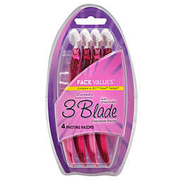 Harmon® Face Values™ 4-Pack Triple Blade Disposable Razors with Lavender Scented Handles