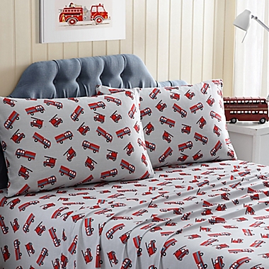 Kute Kids Fire Trucks Standard/Queen Pillowcases in Red (Set of 2). View a larger version of this product image.