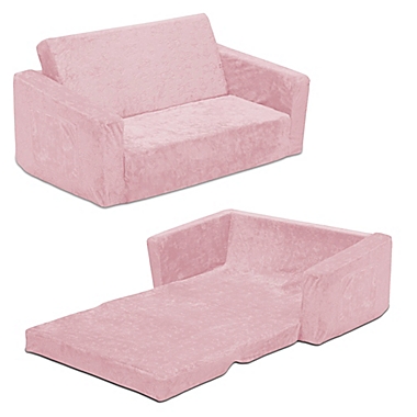 Serta Perfect Sleeper Wide Convertible Sofa to Lounger in Pink. View a larger version of this product image.