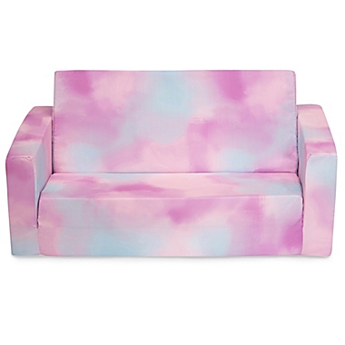 Delta Children&reg; Cozee Flip-Out 2-in-1 Convertible Sofa to Lounger in Pink Tie Dye. View a larger version of this product image.