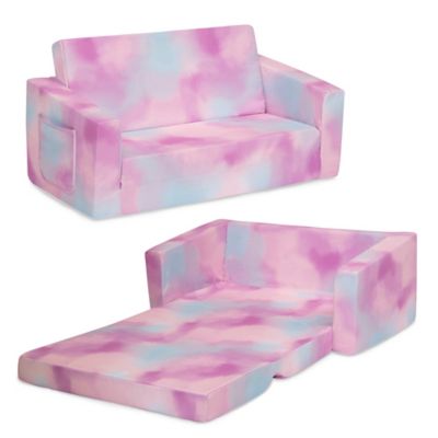 Delta Children&reg; Cozee Flip-Out 2-in-1 Convertible Sofa to Lounger in Pink Tie Dye
