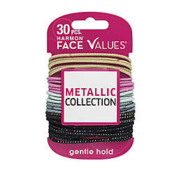 Harmon® Face Values™ 30-Count Thin Hair Elastics in Metallics