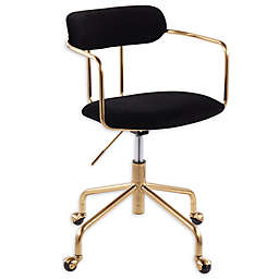 Lumisource Demi Office Chair in Gold Metal/Black Velvet