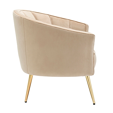 LumiSource&reg; Tania Accent Chair in Gold Metal/Champagne Velvet. View a larger version of this product image.